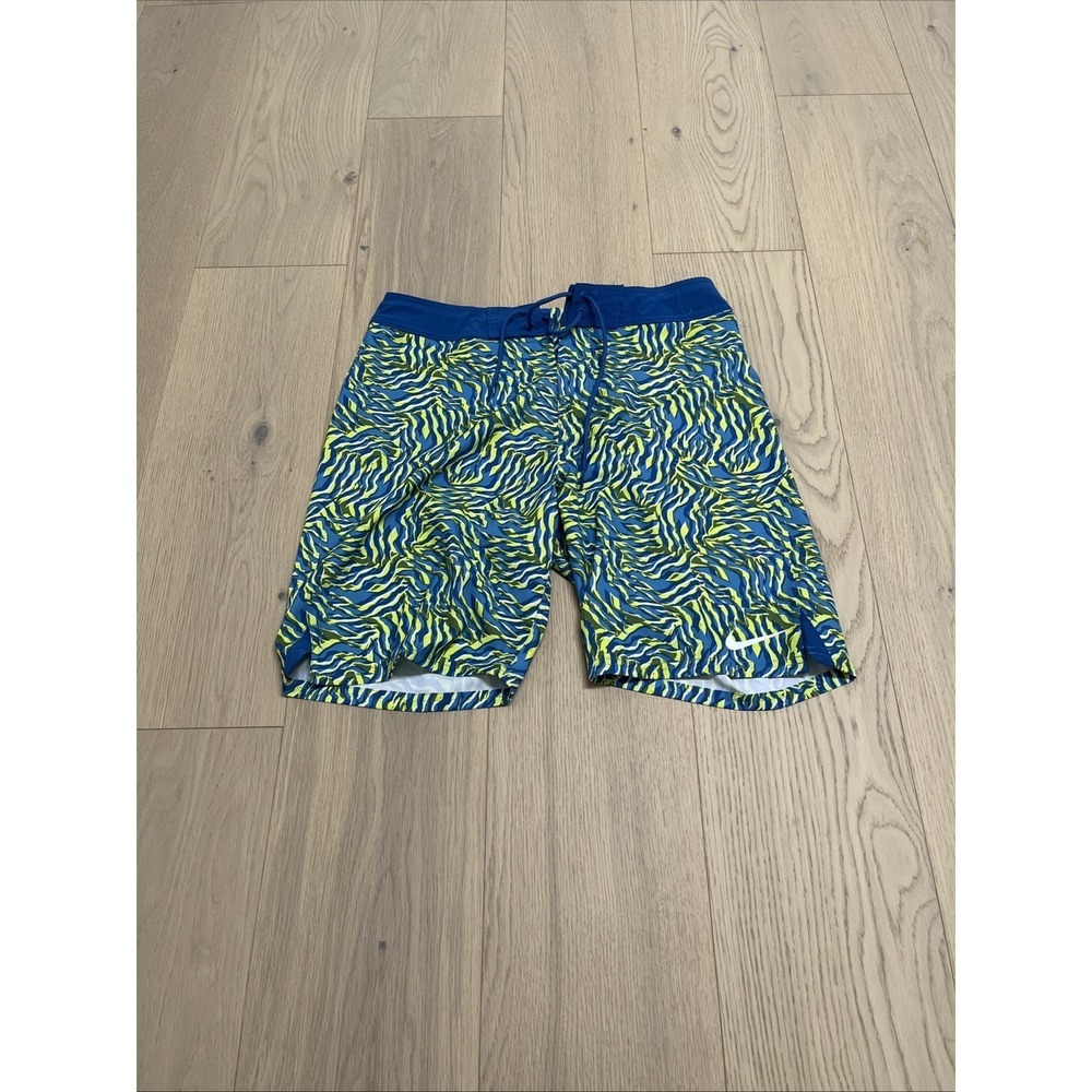 Nike Swim Volley Board Shorts Trunks Mens Size 32 NESSC518 Blue Green - Picture 1 of 3